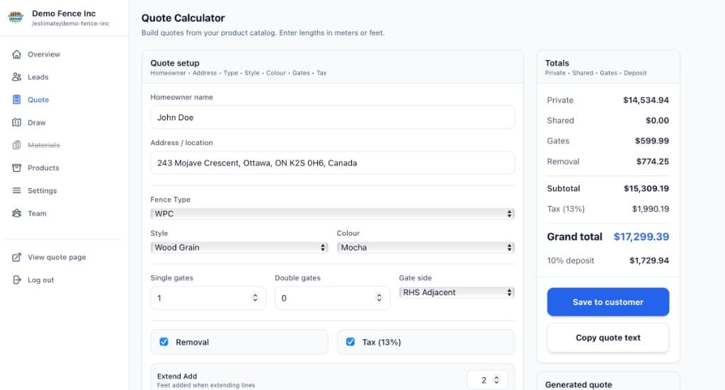 Products and catalog configuration